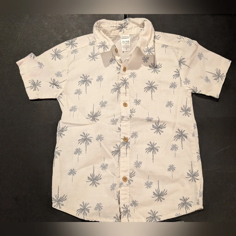 Carter's Toddler Boys Cotton Palm Tree-Print Shirt & Shorts, 2-Piece Set Size 4T